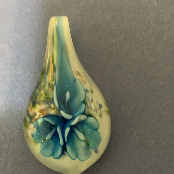 Blue Murano Lampwork Glass Waterdrop pendant* - Picture 5 of 6